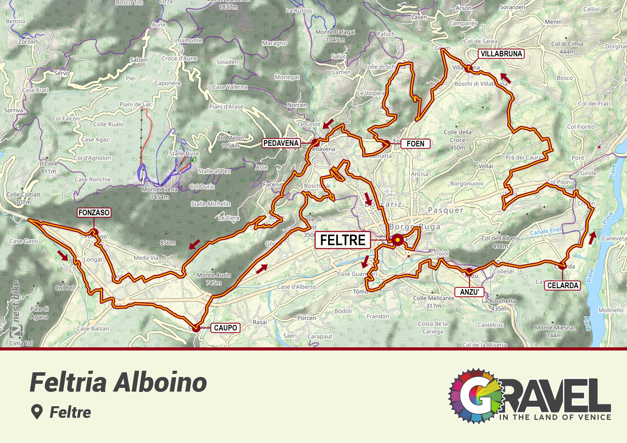 mappa percorso valbelluna