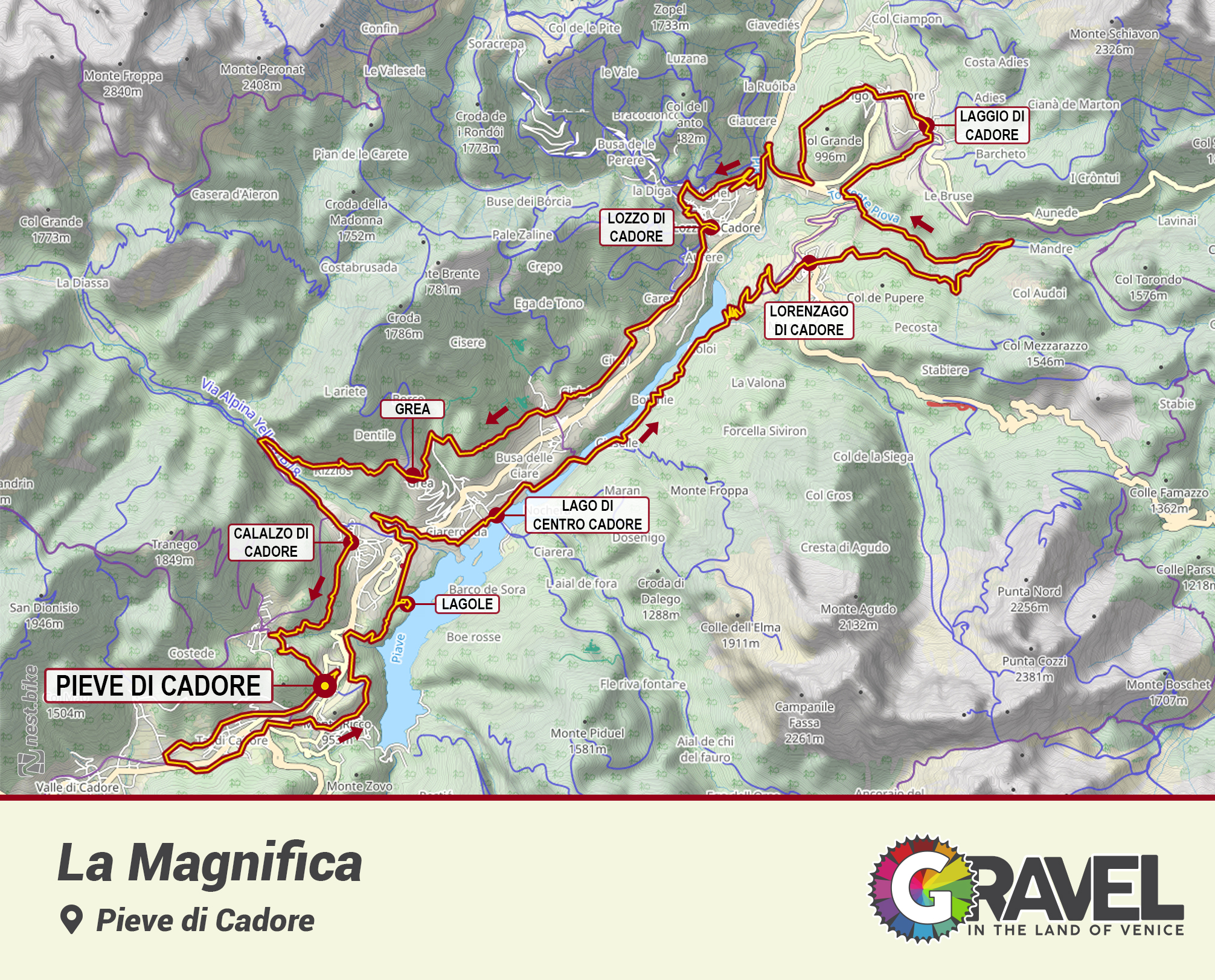 mappa percorso valbelluna