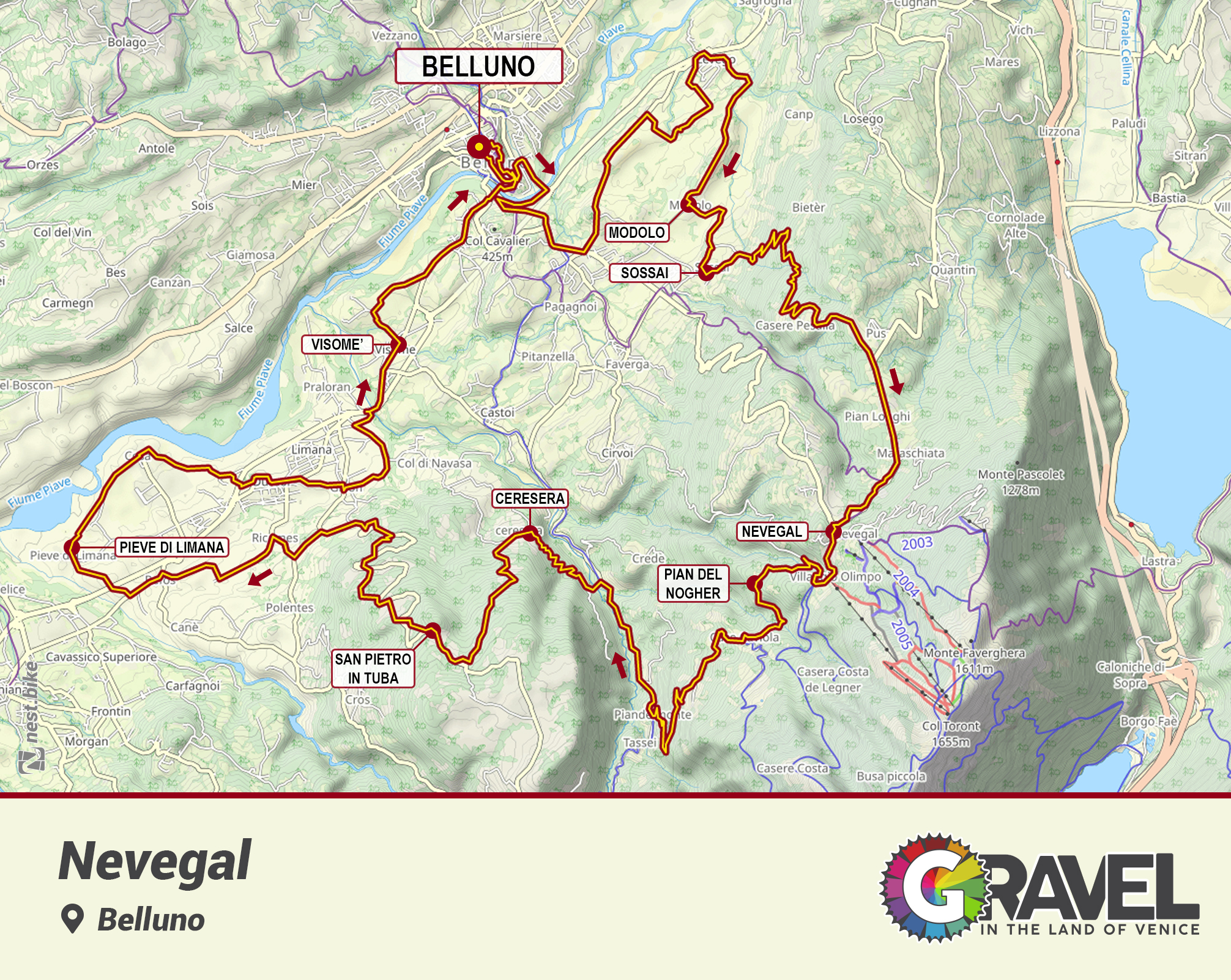 mappa percorso valbelluna