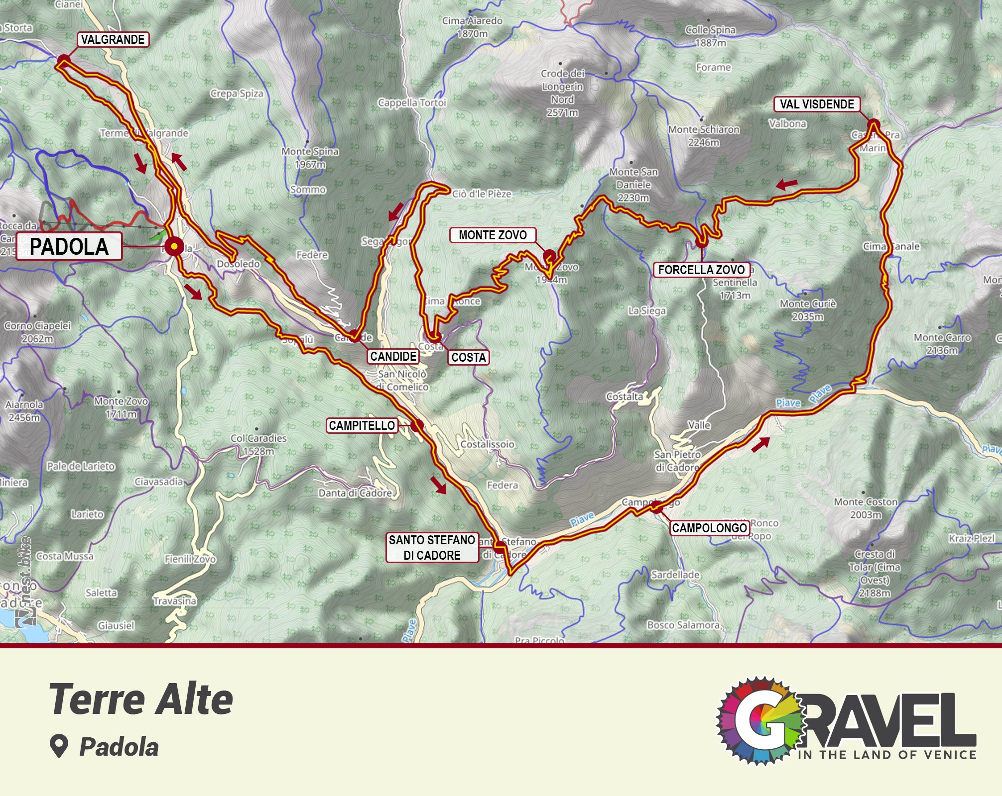 mappa percorso valbelluna