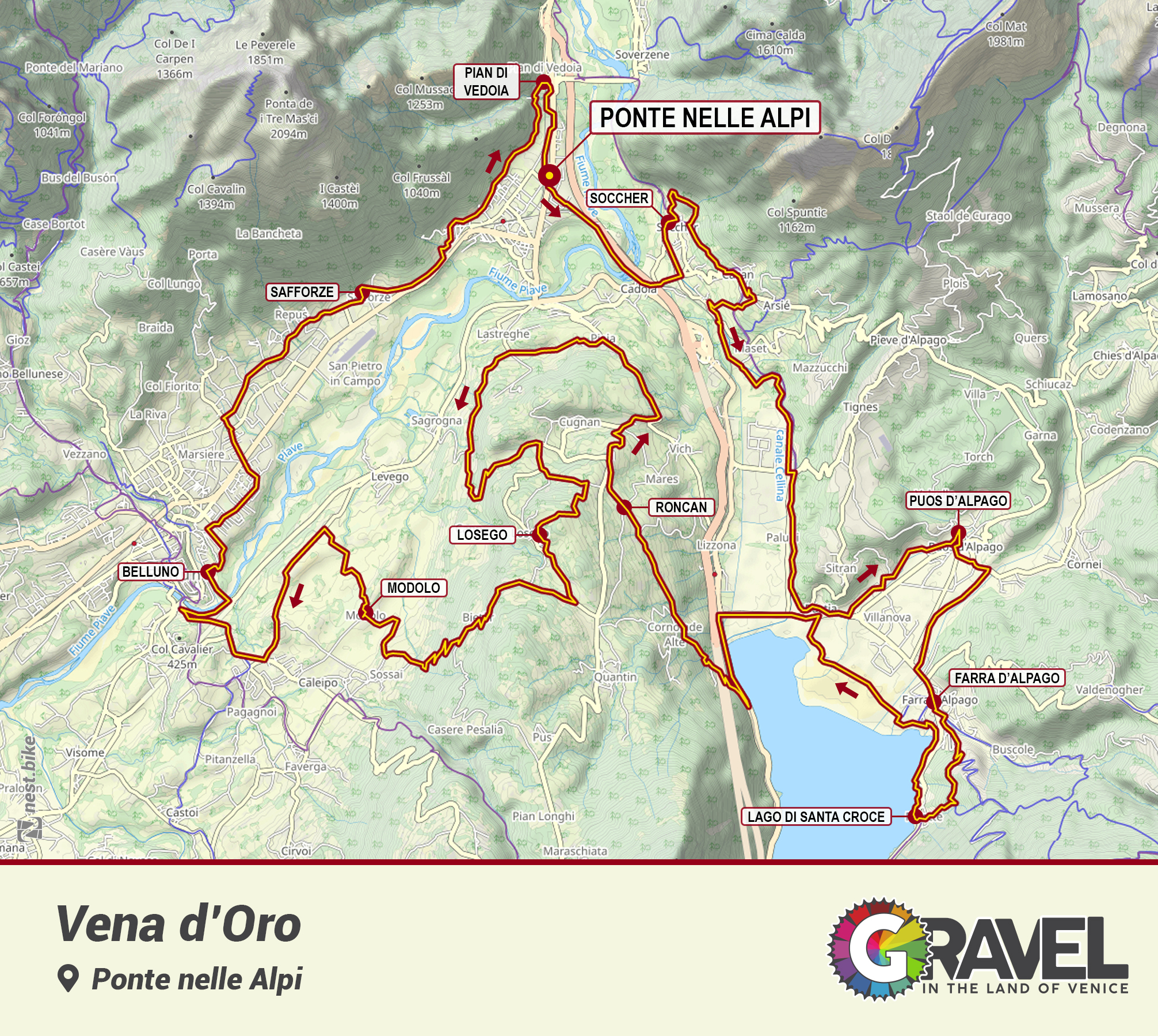 mappa percorso valbelluna